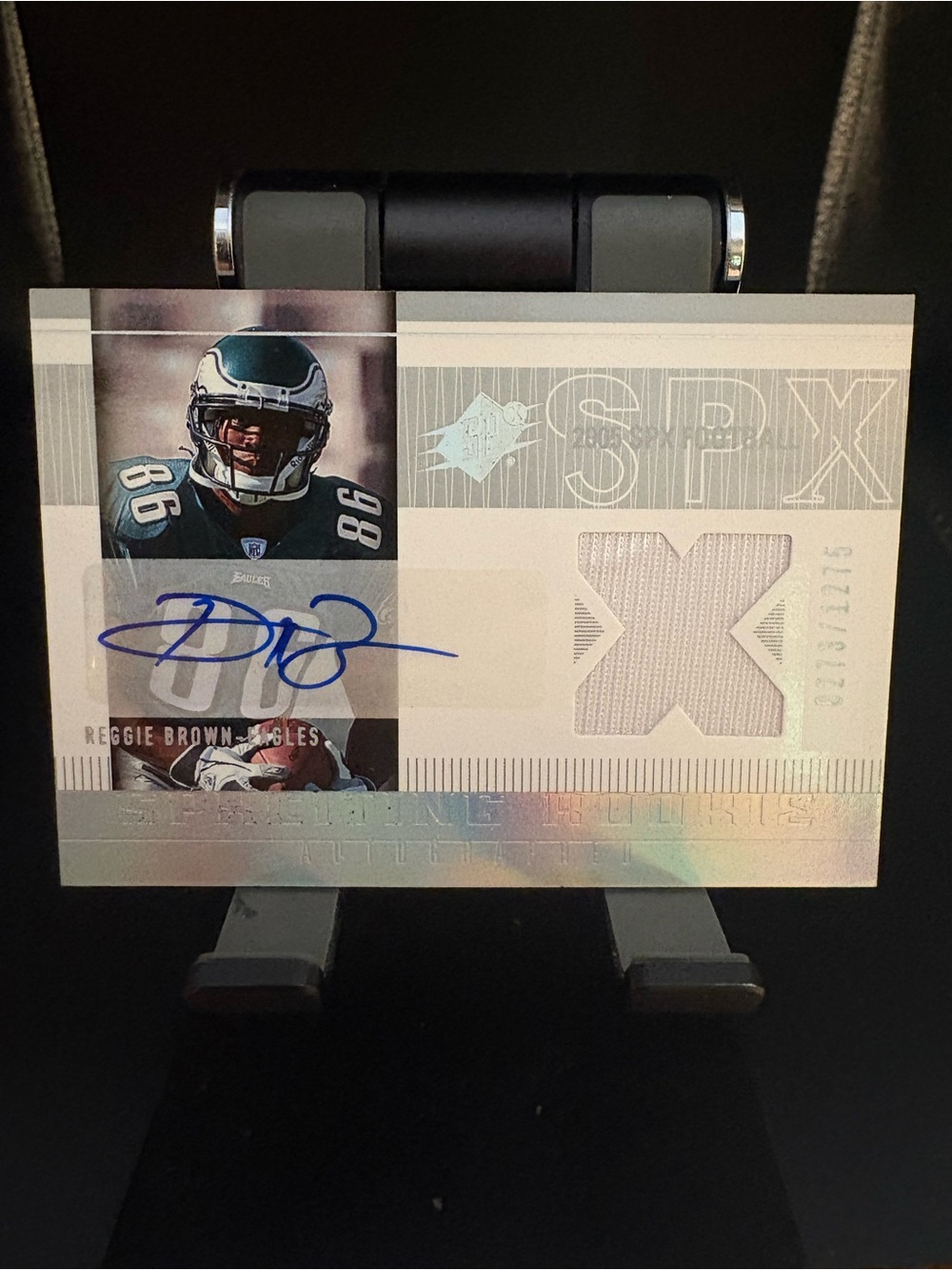Reggie Brown SPx Autograph Patch Football Card